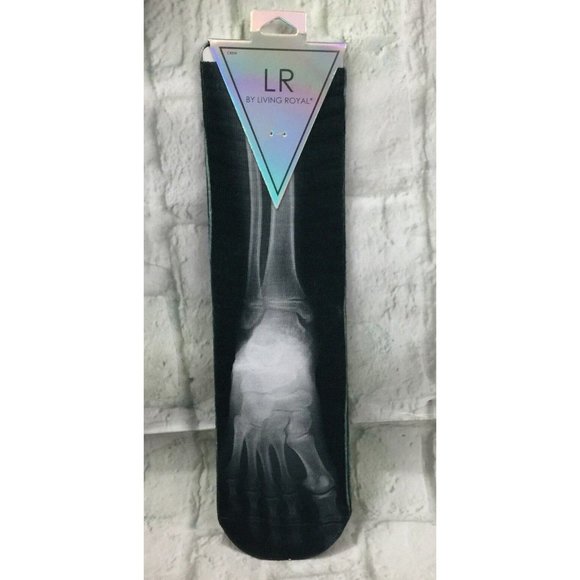 X-ray Skeleton Foot Bones Crew Socks Radiologist Orthopedic Made in USA OSFM NWT - Picture 1 of 6